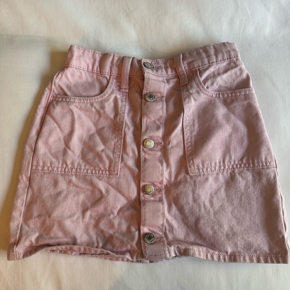Old Navy Light Pink Mini Skirt with Button Front